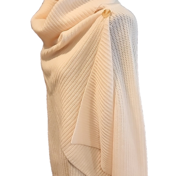 Haven Well Within Cream Turtleneck Shawl Sweater NWOT Medium - Picture 3 of 9